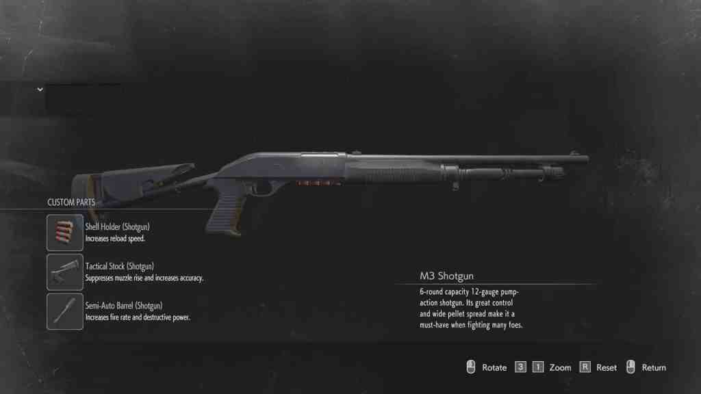 shotgun Resident Evil 3 weapon modification locations guide upgrades