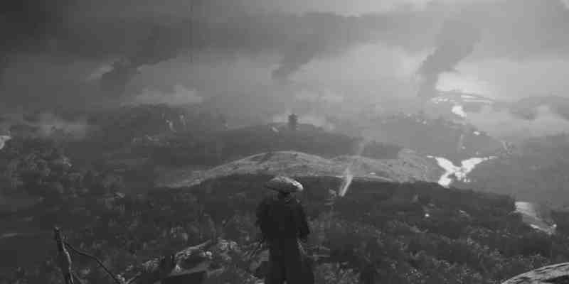 Ghost of Tsushima, black and white, Akira Kurosawa Mode, samurai, Sucker Punch Productions