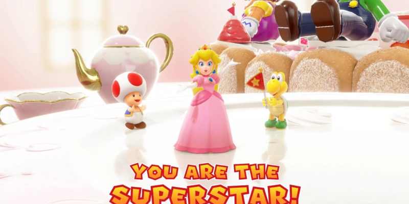 mario party superstars peach cheering nintendo switch reveal trailer nintendo e3 direct 2021