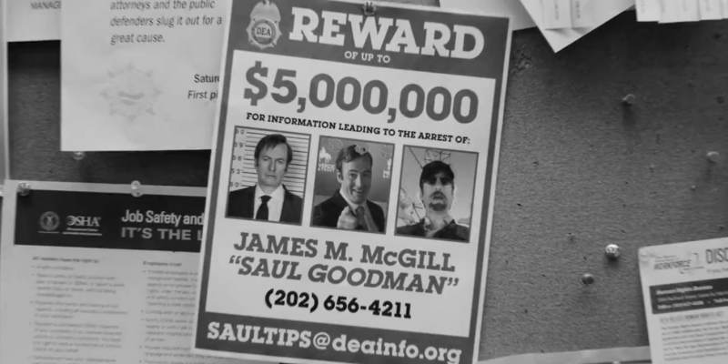 Better Call Saul season 6 final season release date April 18, 2022 Monday AMC second teaser video wanted poster flyer reward $5,000,000 Jimmy McGill James Saul Goodman