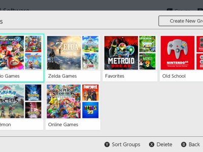 Nintendo Switch groups folders grouping firmware update 14.0.0 video games