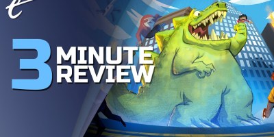 Terror of Hemasaurus Review in 3 Minutes Loren Lemcke Digerati IndieArk nihilistic hopeless miserable Rampage monster city destruction game