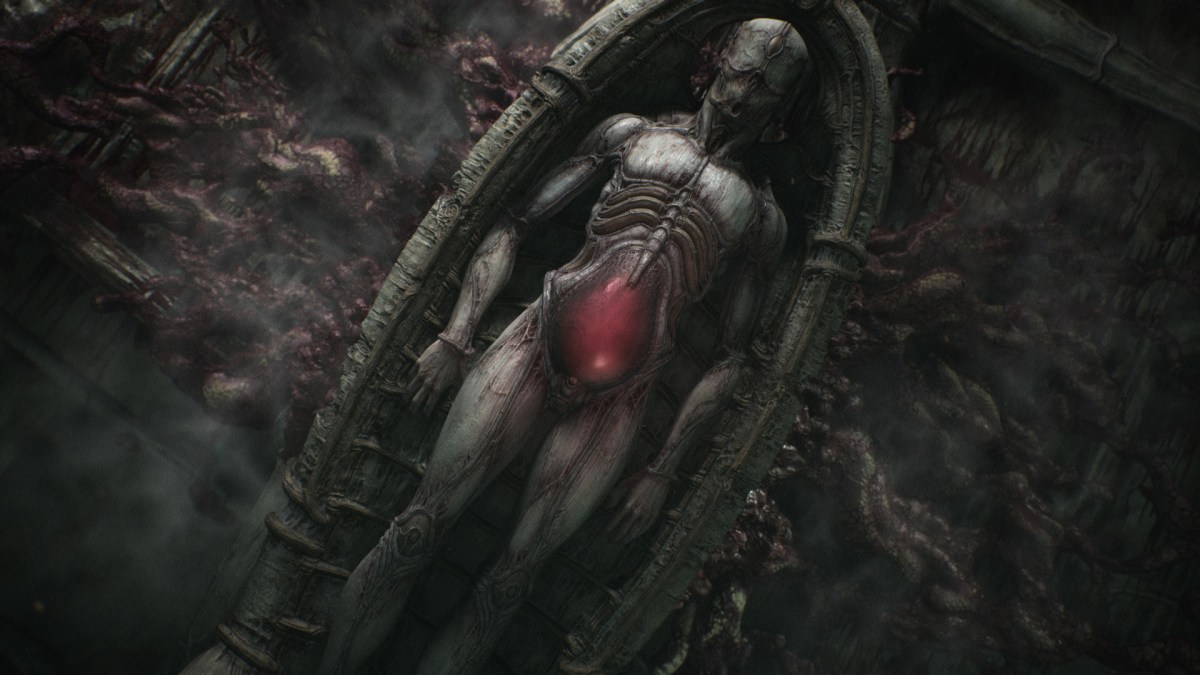 Scorn game ending spoilers meaning body horror destruction for idea transcendence Ebb Software