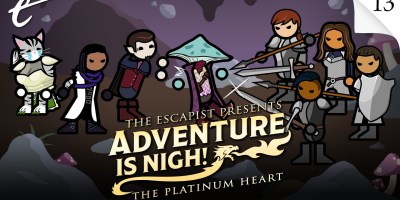 Adventure Is Nigh The Platinum Heart episode 13 season 2 As the Cookie Crumbles Jack Packard DM Yahtzee Croshaw KC Nwosu sponsored by Hobgoblin Electi Studio Mike Hutchinson