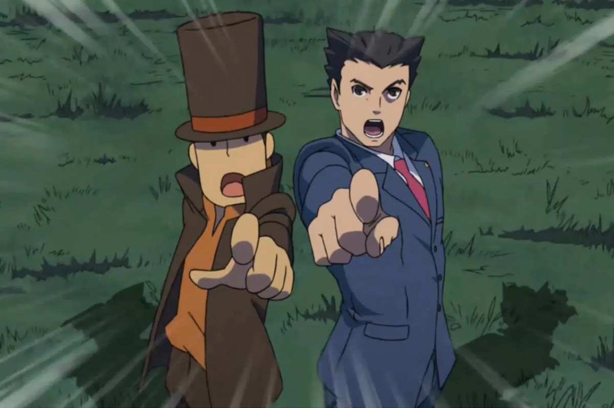 revisit ridiculousness and absurd story of Professor Layton vs. Phoenix Wright: Ace Attorney from Capcom and Level-5 on Nintendo 3DS, 2 sequel necessary on Nintendo