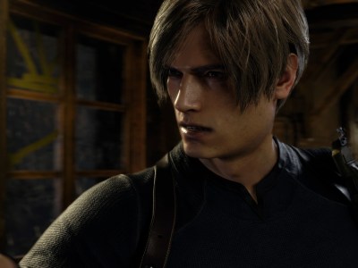 Resident Evil 4 Remake Pre-order bonuses. Leon Kennedy stares off to the side.