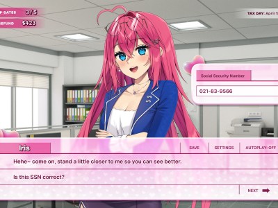 Tax Heaven 3000 is a dating simulator visual novel that also doubles as assistance with your 2022 tax return: Do not give it your SSN.