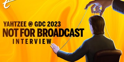 Zero Punctuation creator Yahtzee Croshaw talks with Alex Paterson, co-director of Not for Broadcast, for an interview filmed at GDC 2023.