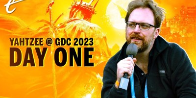 Watch day one of the adventures of Yahtzee Croshaw at GDC 2023, an adventure that includes previewing lots of video games.