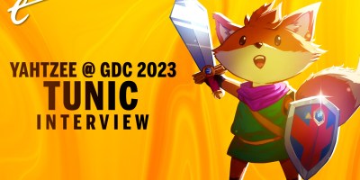 Zero Punctuation creator Yahtzee Croshaw talks with Andrew Shouldice, creator of Tunic, for an interview filmed at GDC 2023.