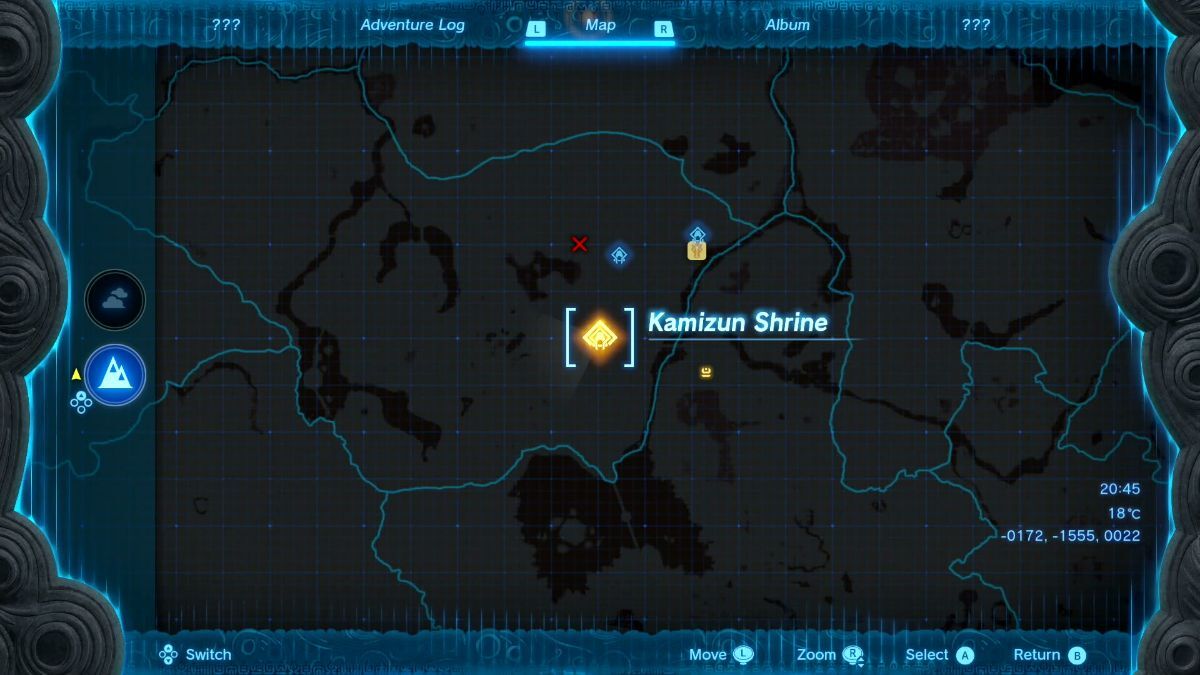 Location of the Kamizun Shrine in Tears of the Kingdom