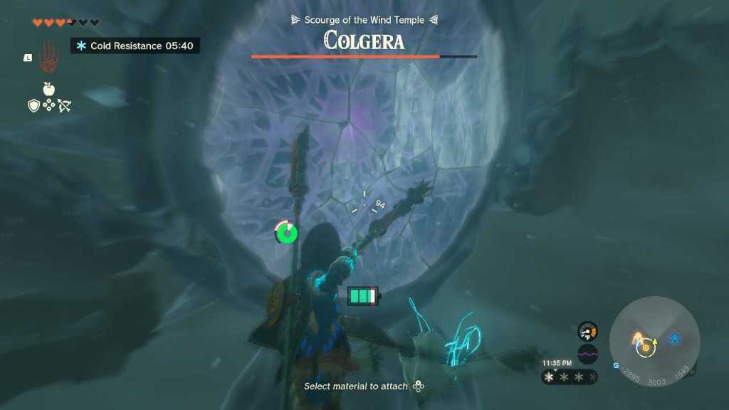The Legend of Zelda Tears of the Kingdom defeat Colgera wind temple boss weak point