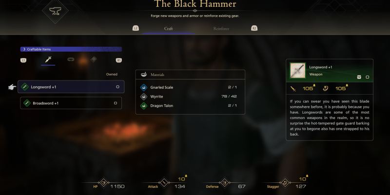Here is a full explanation of how to craft gear, including weapons and armor, in Final Fantasy 16 (FF16) at the blacksmith.