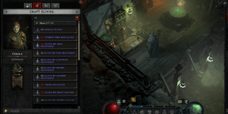 Diablo 4 elixir crafting