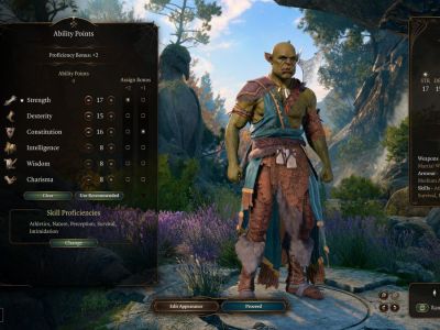 Best Races and Ability Scores for Barbarians in Baldurs Gate 3 - A Half-Orc being built as a barbarian in the character creation screen of Baldur's Gate III