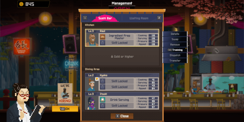 Here is how to upgrade staff in Dave the Diver by spending money to increase their stats and abilities, improving the restaurant.