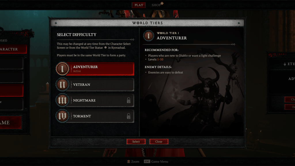 What Are the World Tier Differences in Diablo 4 IV Blizzard Tiers 1 2 3 4 Adventurer Veteran Nightmare Torment