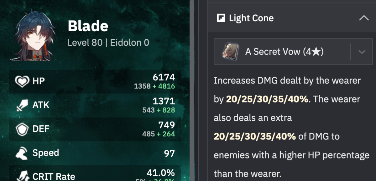 Best Blade Build Light Cone
