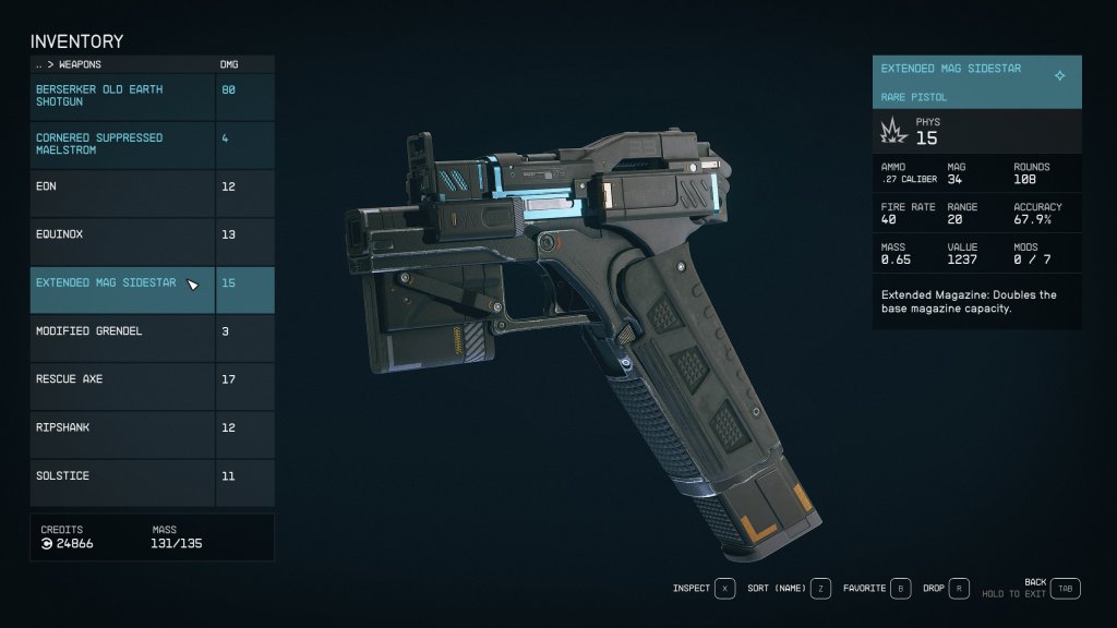 Sidestar pistol