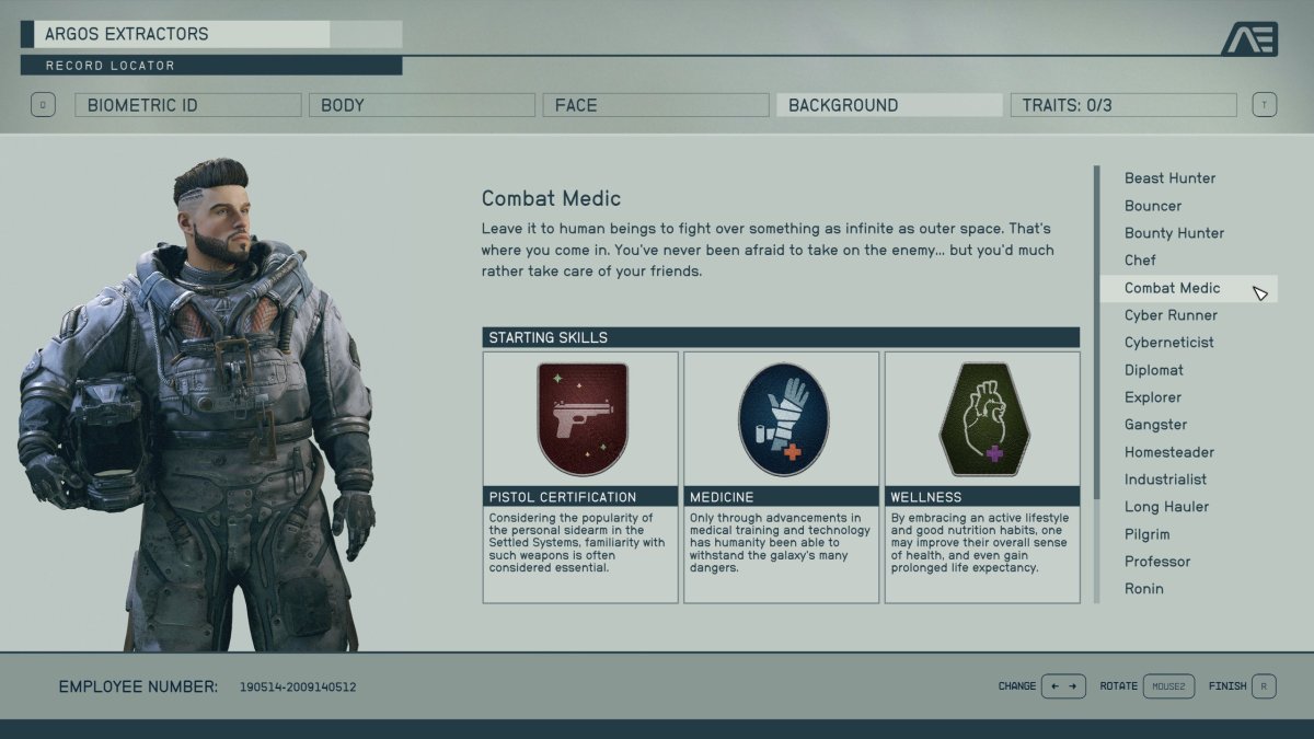 Combat medic trait starfield