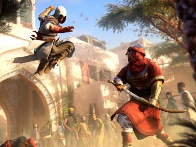 Basim attacks a soldier in Assassin's Creed Mirage