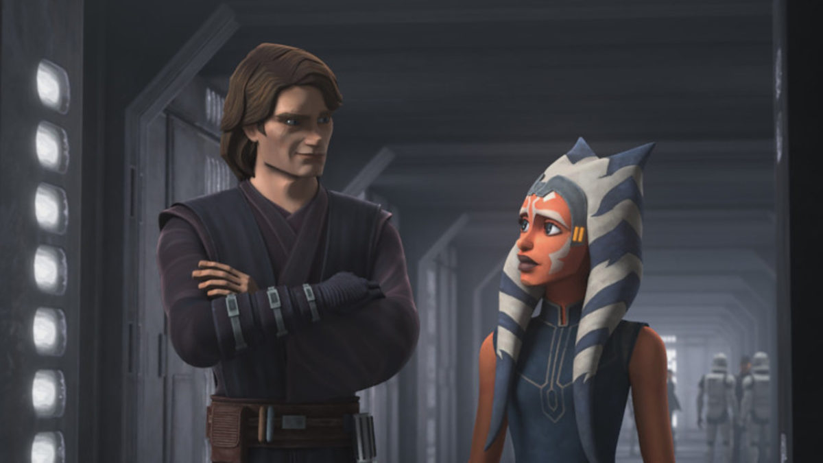 Ahsoka Tano and Anakin Skywalker in Star Wars: The Clone Wars