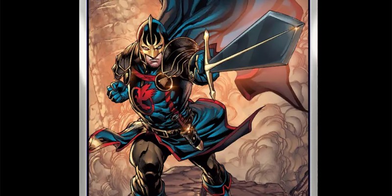 An image of Black Knight in Marvel Snap as part of an article detailing the best decks for the card, how to counter him, and if he's worth Collector's Tokens or a spotlight cache.