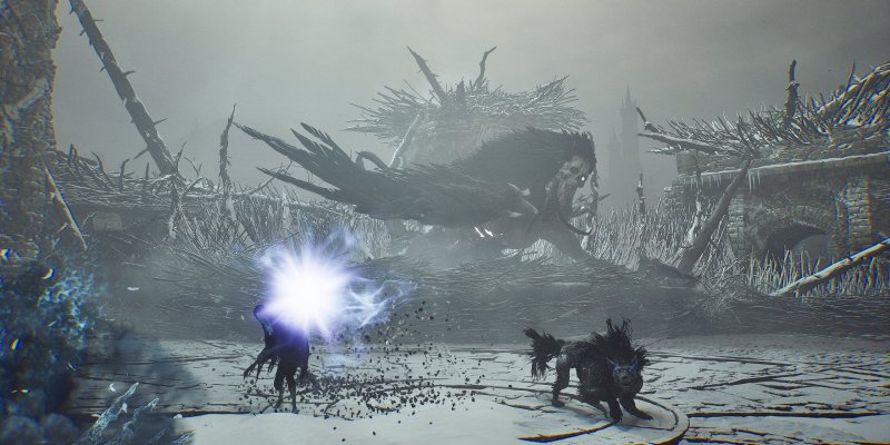 An image showing the Hollow Crow boss in Lords of the Fallen as part of a guide on how to beat the enemy.