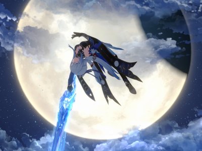Image of Jingliu in front of a moon in Honkai: Star Rail. The article this comes from is a guide to the best build for Jiingliu in Honkai: Star Rail.