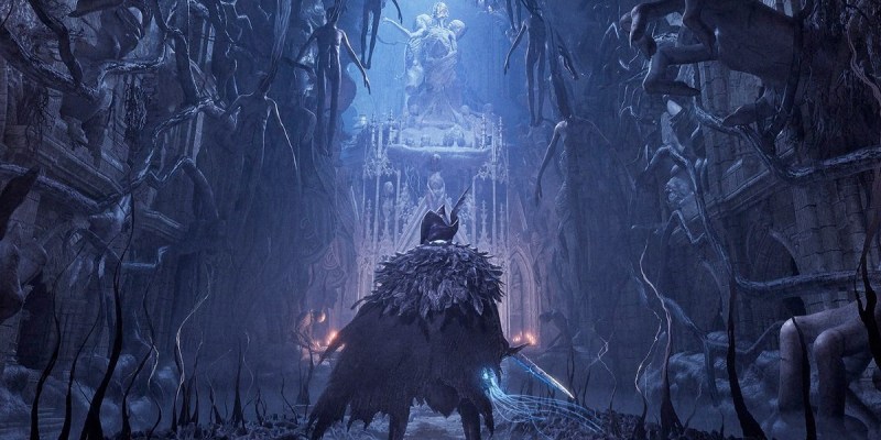 Knight standing in the Umbral realm in Lords of the Fallen.