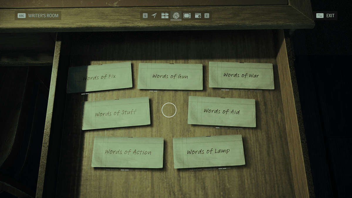 An image from Alan Wake 2 showing Words of Power.