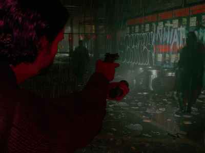 Alan Wake 2 will be locked to 30FPS on the Xbox Series S console. The image shows protagonist Alan taking on a shadow person.