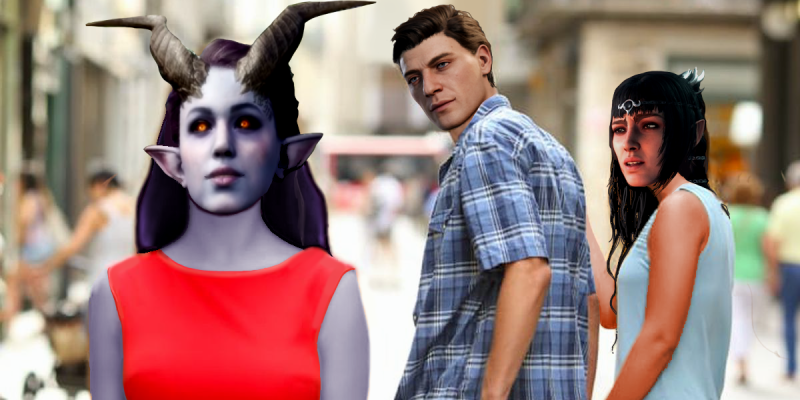 This Distracted Boyfriend Baldur's Gate 3 meme is one of many.