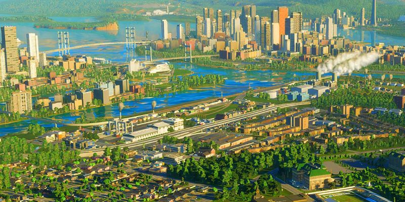 A green city in Cities: Skylines 2