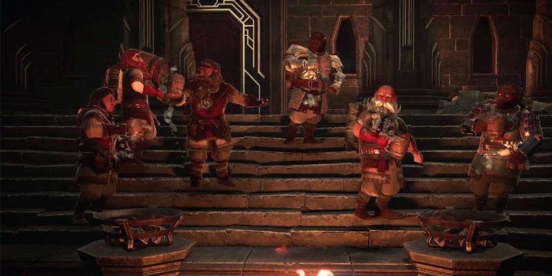 Image showing dwarves on the stairs in Lord of the Rings: Return to Moria as part of an article on whether the game is coming to the Xbox Series X/S.