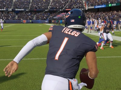 Justin Fields running in Madden 24. This image is part of an article about the best teams to rebuild in Madden 24.