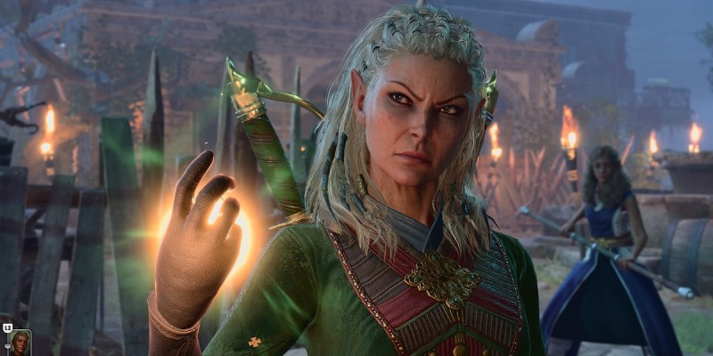 Image of Jaheira using a spell in Baldur's Gate 3 with multiclass combinations.