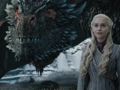 Daenerys Targaryen and one of her dragons in Game of Thrones.