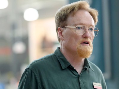 An image of Conan O'Brien in Please Don't Destory: The Legend of Foggy Mountain as part of a review of the film.