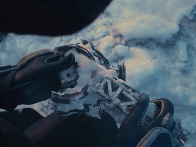 Image of N7 tech buried in the snow in a Mass Effect game.