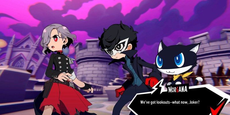 Image of Joker, Morgana, and new character in Persona 5 Tactica.