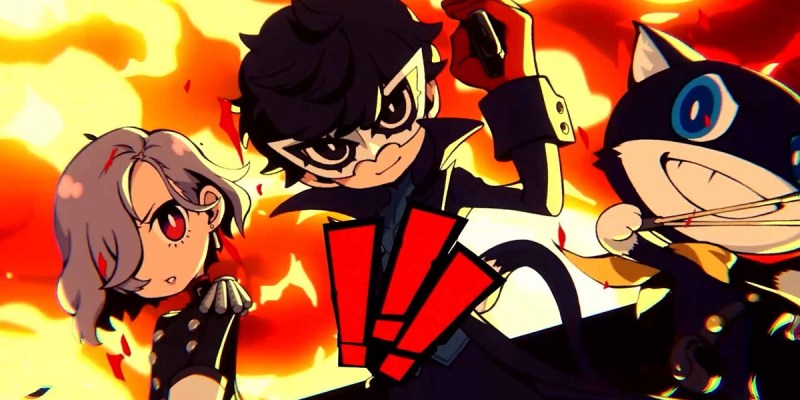 Image of Joker, Morgana, and new Persona 5 Tactica character in combat.