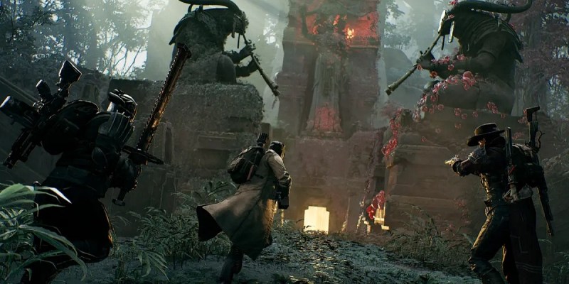 Image of players heading into a dungeon in Remnant 2.