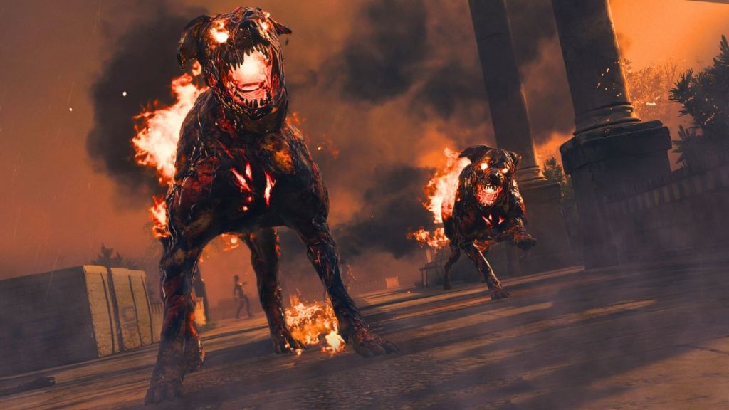 Hellhounds in Modern Warfare 3 Zombies. This image is part of an article about all the challenges and rewards in the Horde Hunt event in MW3 and Warzone. 