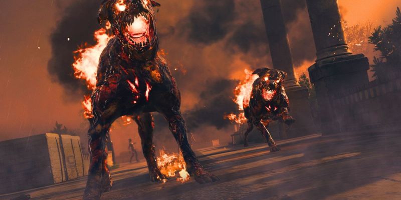 Hellhounds in Modern Warfare 3 Zombies. This image is part of an article about all the challenges and rewards in the Horde Hunt event in MW3 and Warzone.