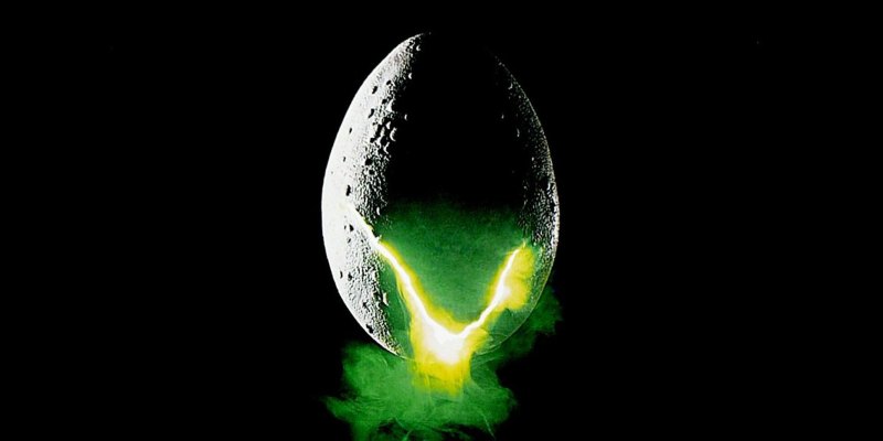 A poster for the film Alien, showing the Xenomorph egg against a plain black background.