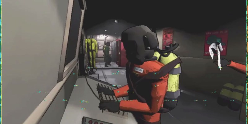 Lethal Company, with a player at a spaceship's terminal.