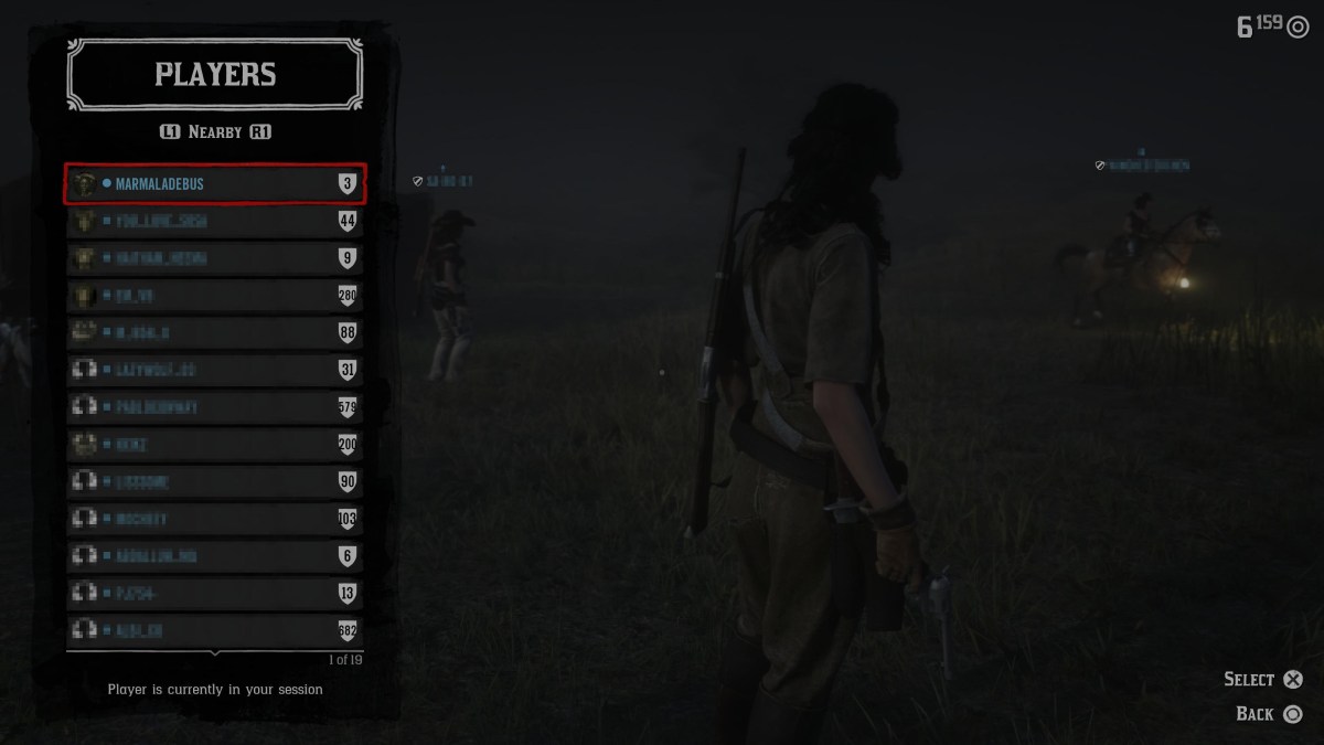 Player lobby in Read Dead Online.