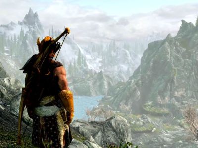 A lone player in The Elder Scrolls V: Skyrim