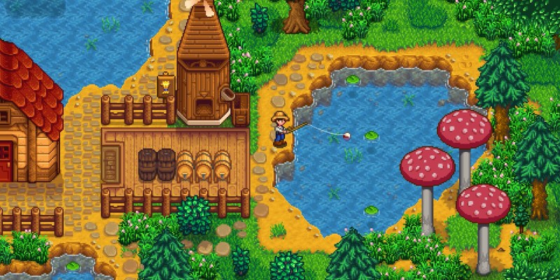 A river in Stardew Valley where you can catch a catfish.